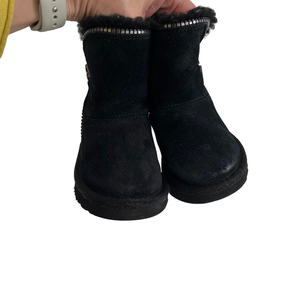 Ugg Florence Black Zipper Winter Snow Boots Baby Girl size 6 - Picture 3 of 11